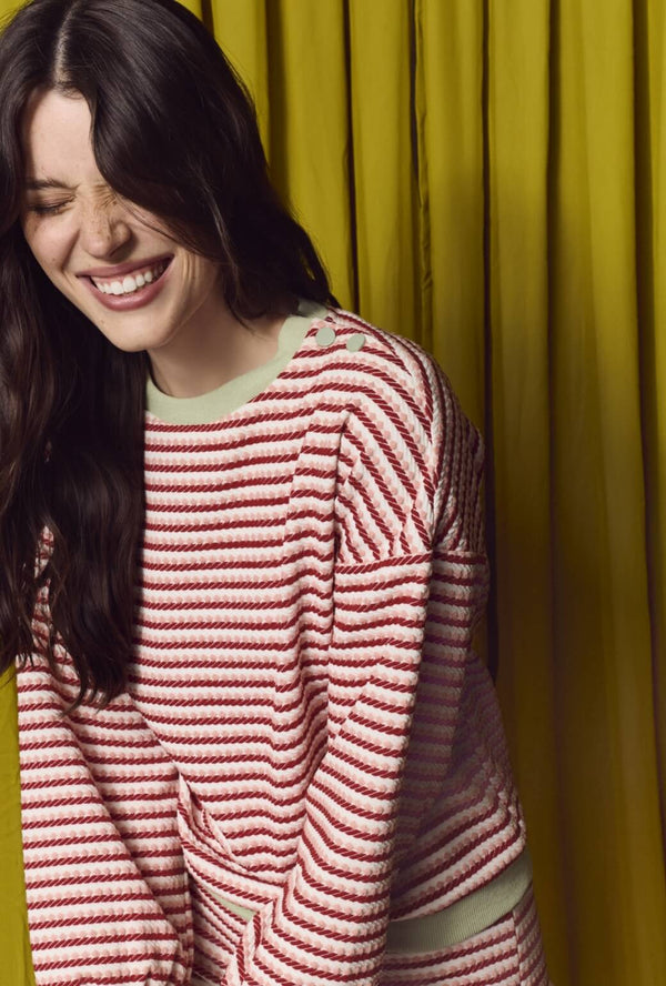 Snappy Pullover - Blush, Claret and Mint