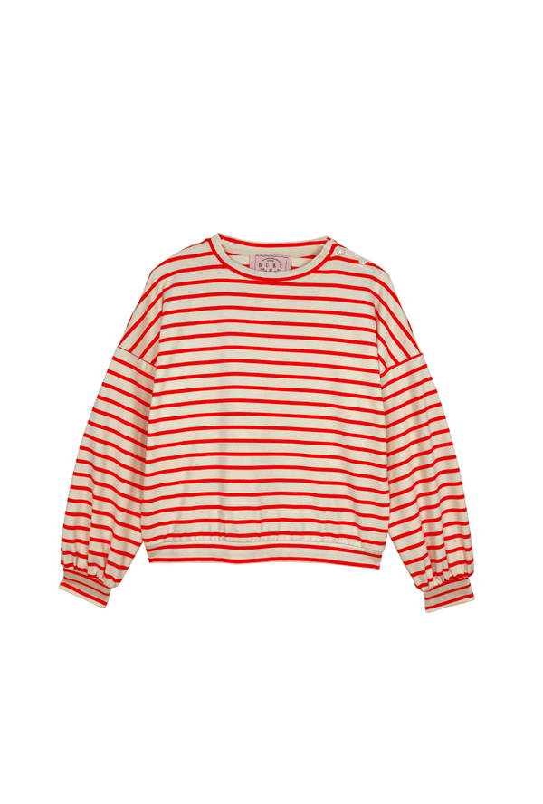 Snappy Pullover - Tangerine Stripe Knit
