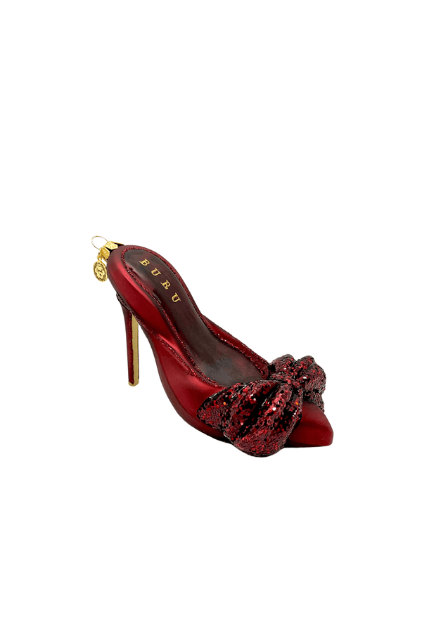 Glitter & Glass Ornament - Rhinestone Bow Mules