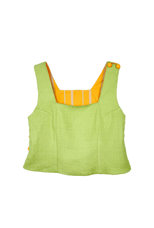 Paulina Top - Lime Sherbet Tweed