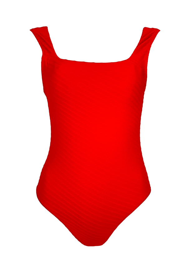 SAMPLE - Square Neck One-Piece Swim - Cherry Pie