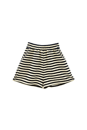 Tailored Everyday Shorts - Black Striped Terry