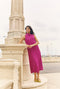 Tailored Maxi Mod Dress - Fuchsia Cable-knit