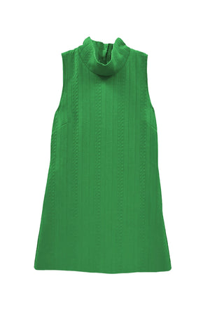 Tailored Mod Dress - Kelly Green Cable-knit
