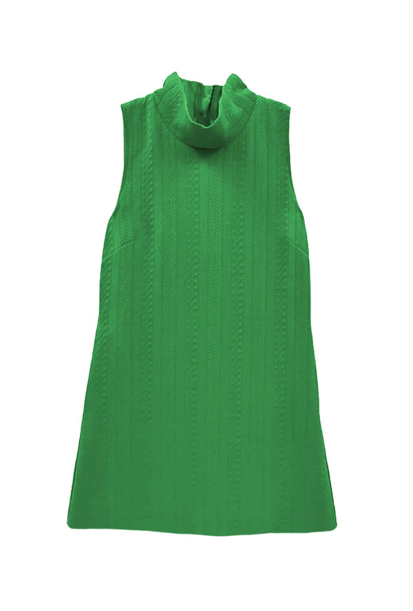 Tailored Mod Dress - Kelly Green Cable-knit