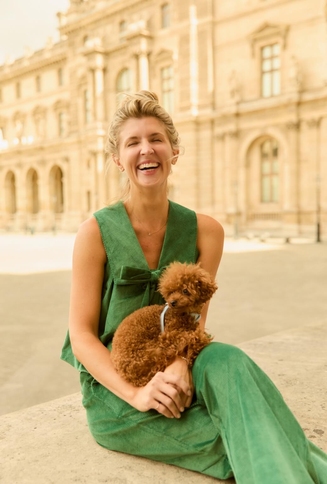 Buru x Anna Kloots Tailored Swing Top - Green Corduroy