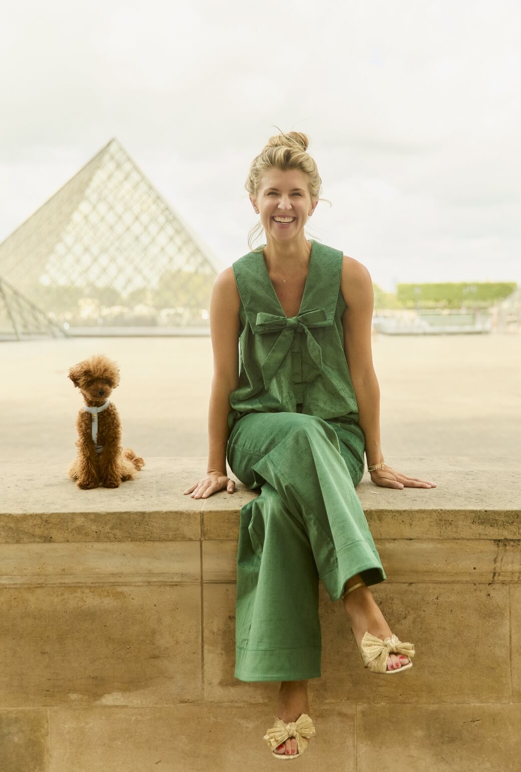 Buru x Anna Kloots Tailored Swing Top - Green Corduroy