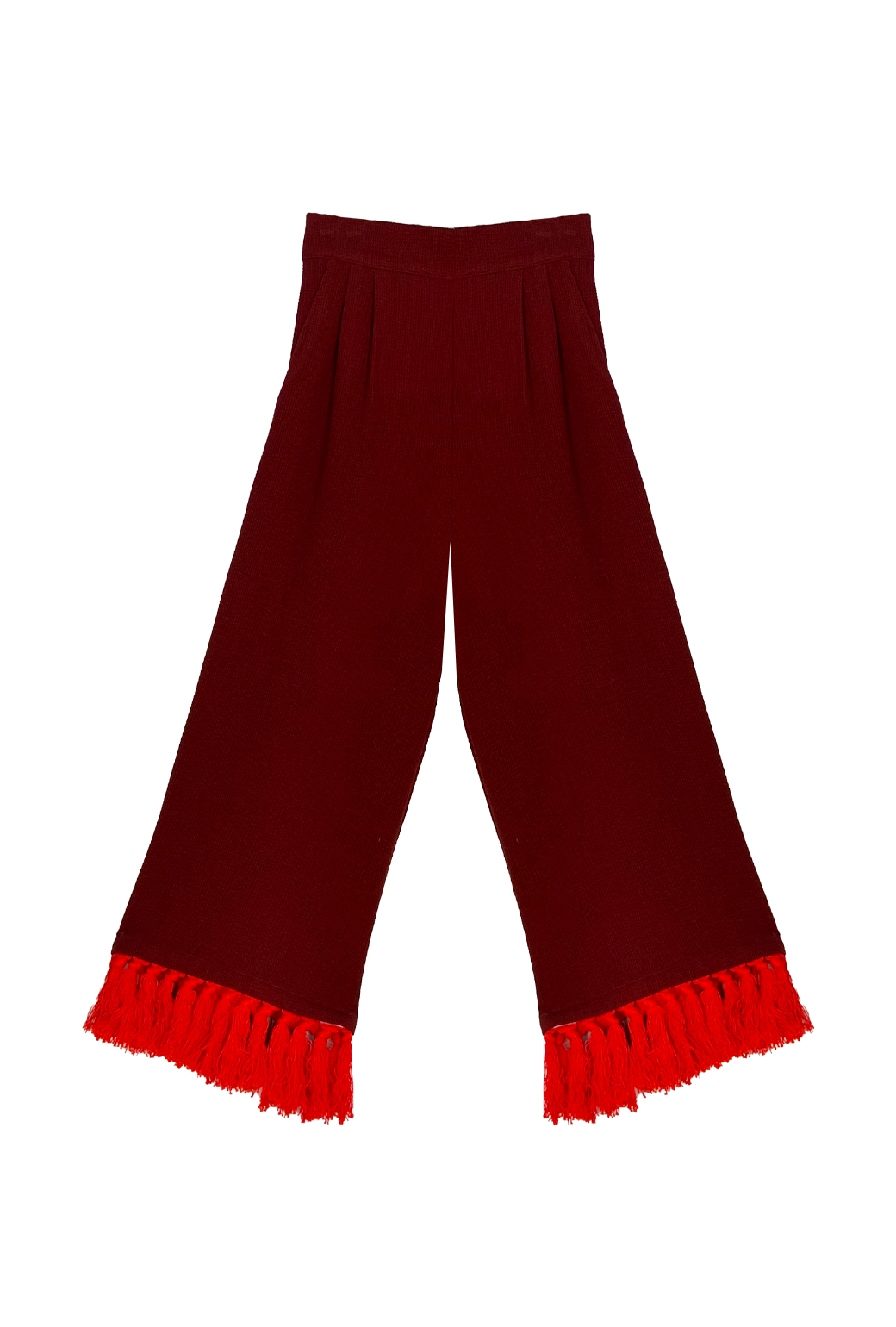 Tasseled Lounge Pants  - Maroon & Orange