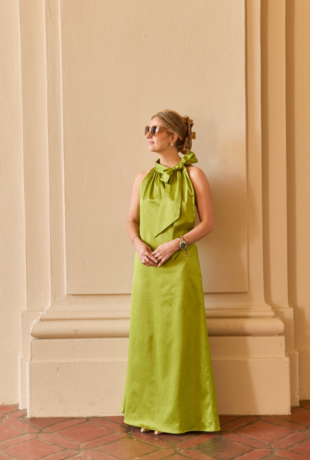 Buru x Ali Sisto The Ali Dress - Green Sateen