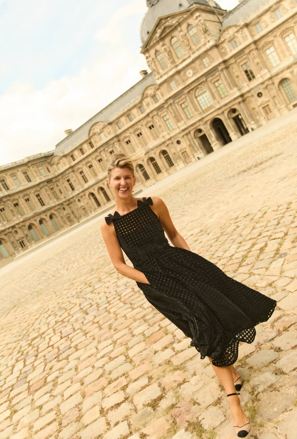 Buru x Anna Kloots The Anna Dress - Black Windowpane Velvet