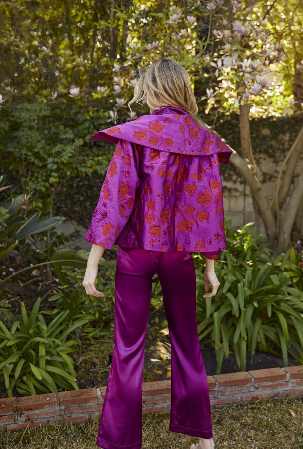 Tate Trousers - Rani Pink Satin