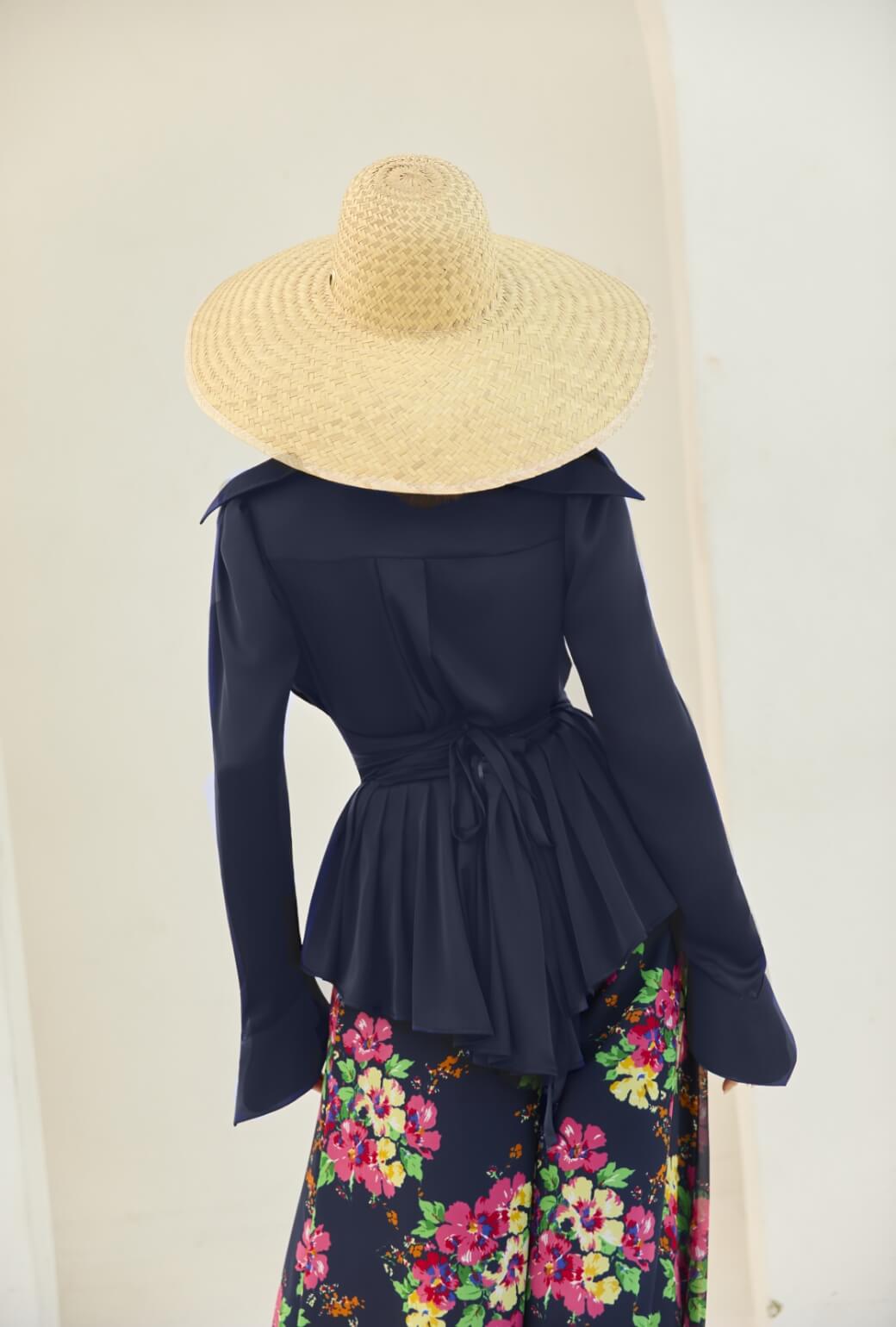 Buru x India 2.0 The Battersea Blouse-Navy