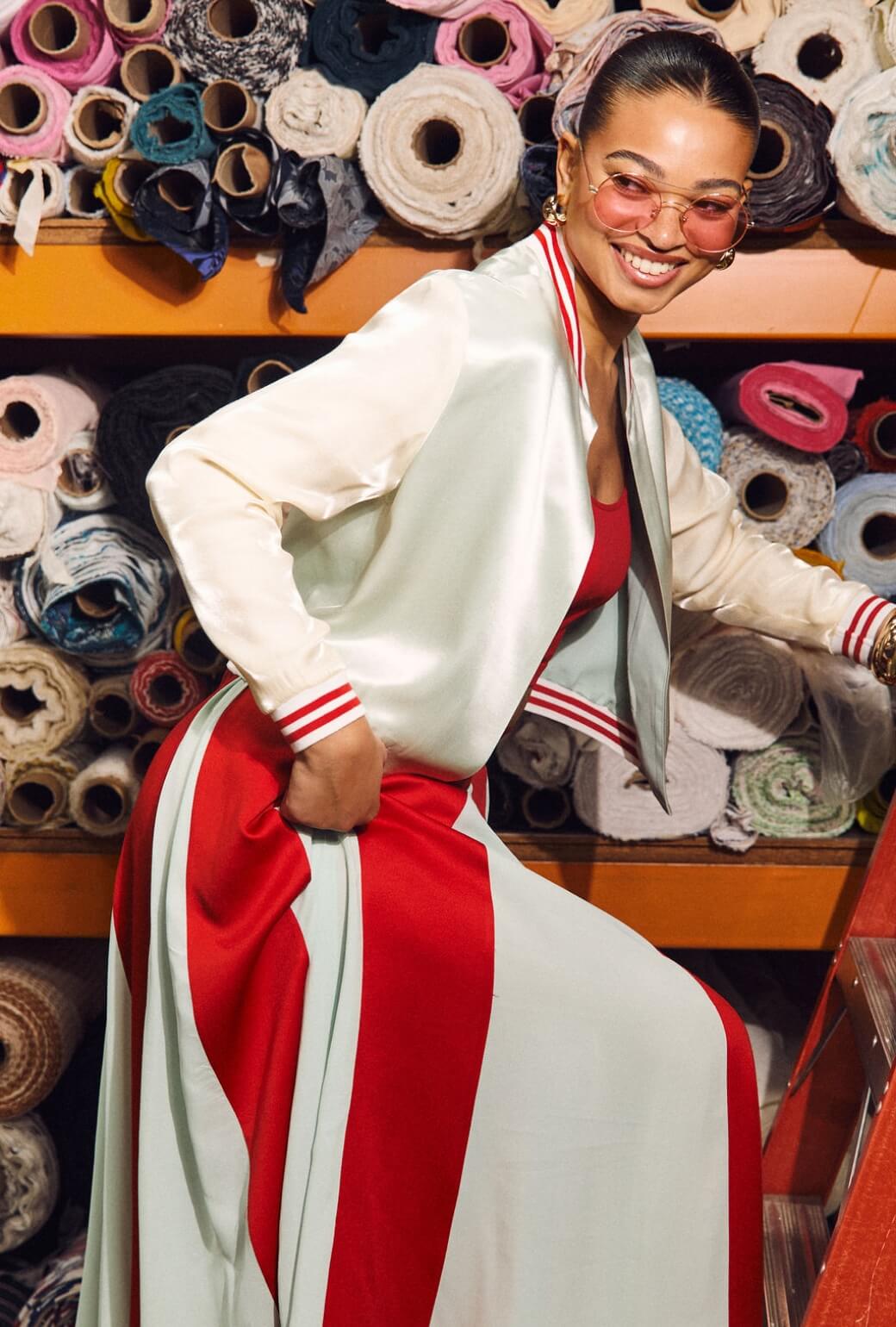 Buru x India The Beau Bomber - Ivory & Robin Egg Blue