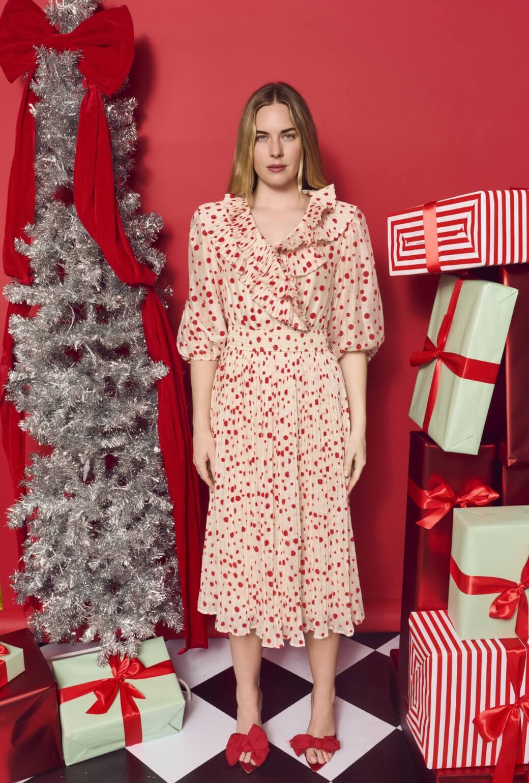 The Blanche Dress - Flocking Dot