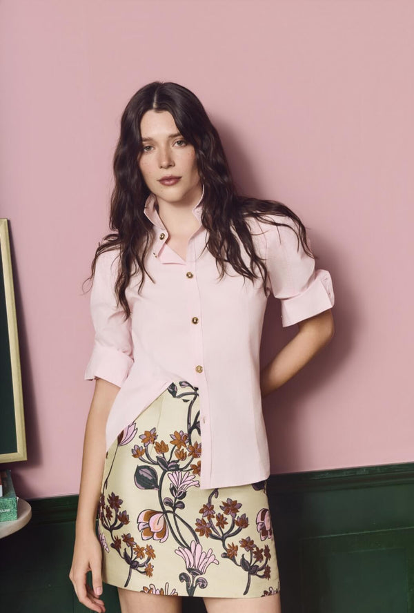 The Brett Button Down - Ballet Pink