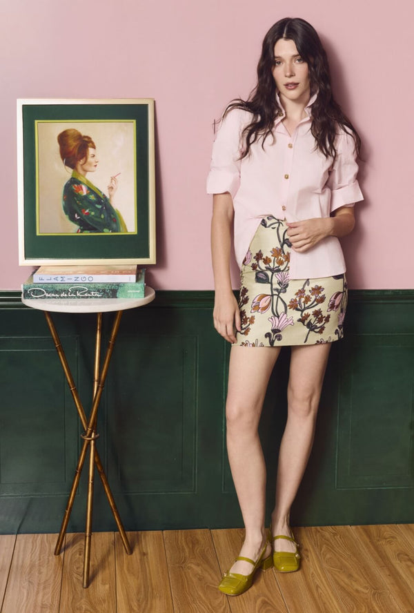 Pencil Skirt Mini - Citron Vines