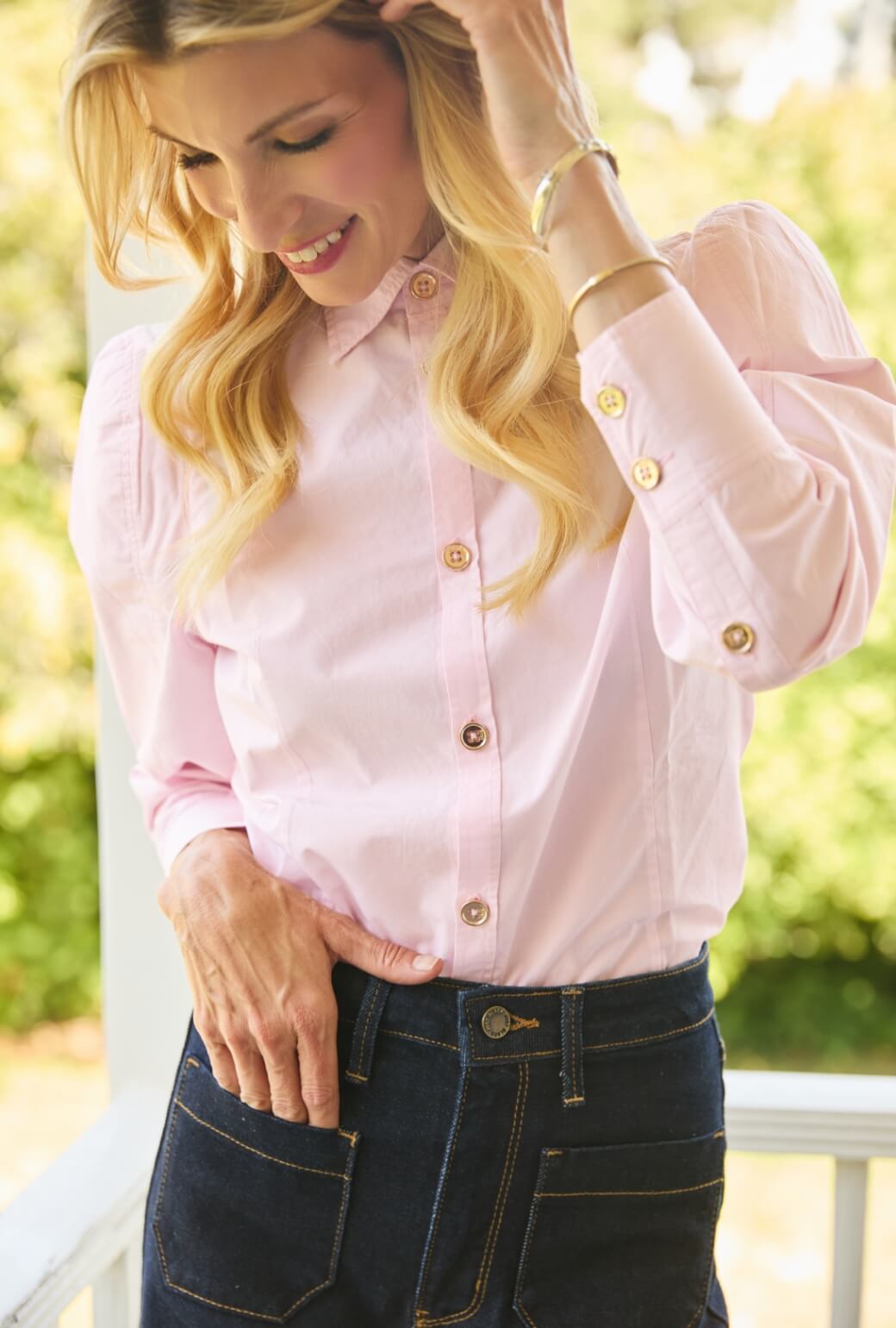 The Brett Button Down - Ballet Pink