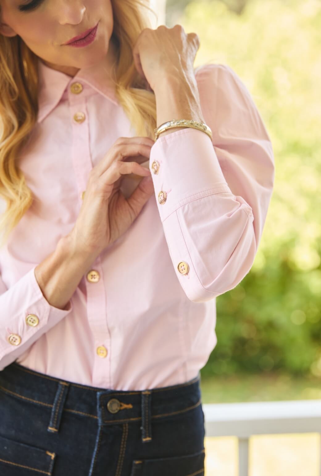 The Brett Button Down - Ballet Pink