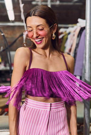 Buru x India The Camden Crop - Fuchsia