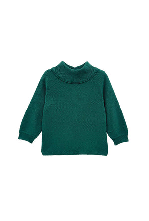 The Carlyle Sweater - BURU Deep Green Knit Bouclé