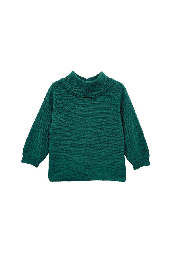 The Carlyle Sweater - BURU Deep Green Knit Bouclé