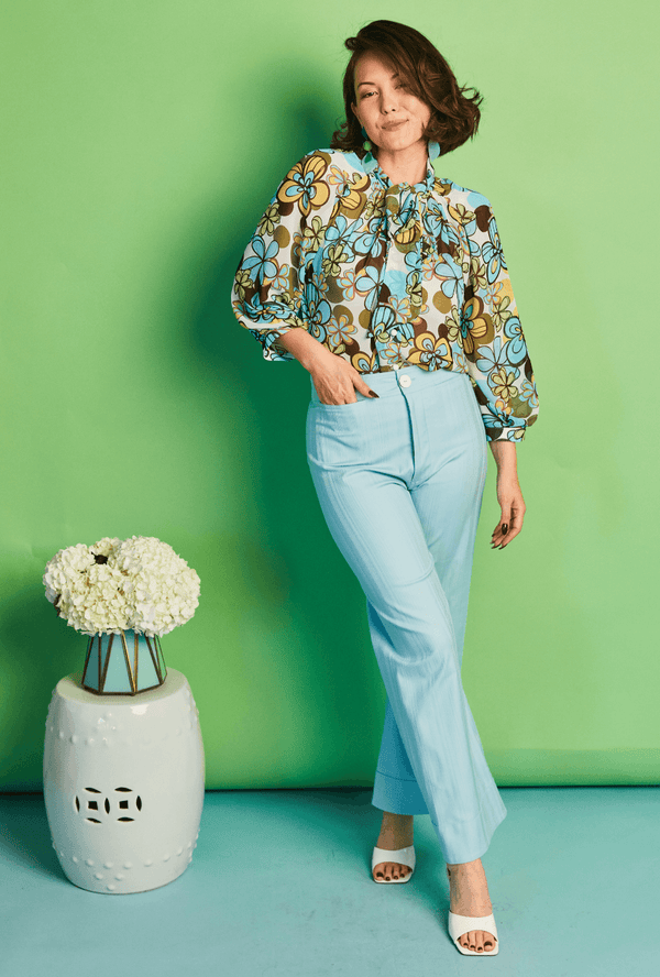 The Charlie Pant - Aqua Faille