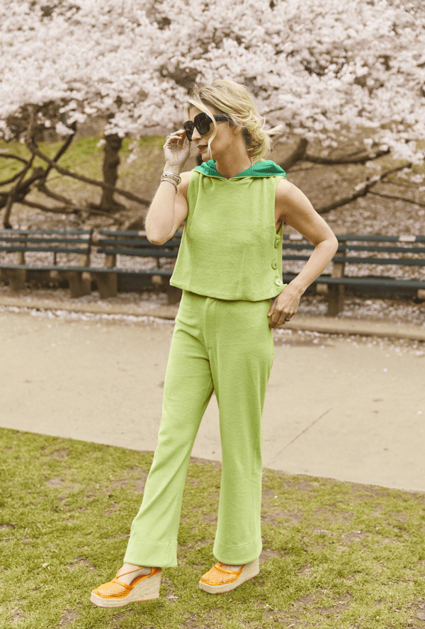 The Charlie Pant - Lime Sherbet Terry