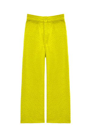 The Charlie Pant - Optic Yellow Corduroy Cheetah