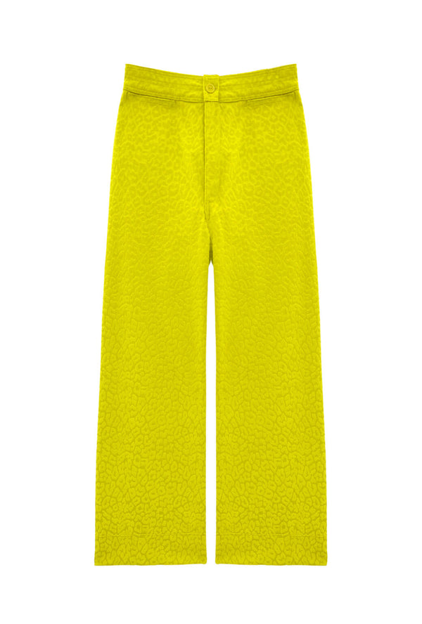 The Charlie Pant - Optic Yellow Corduroy Cheetah