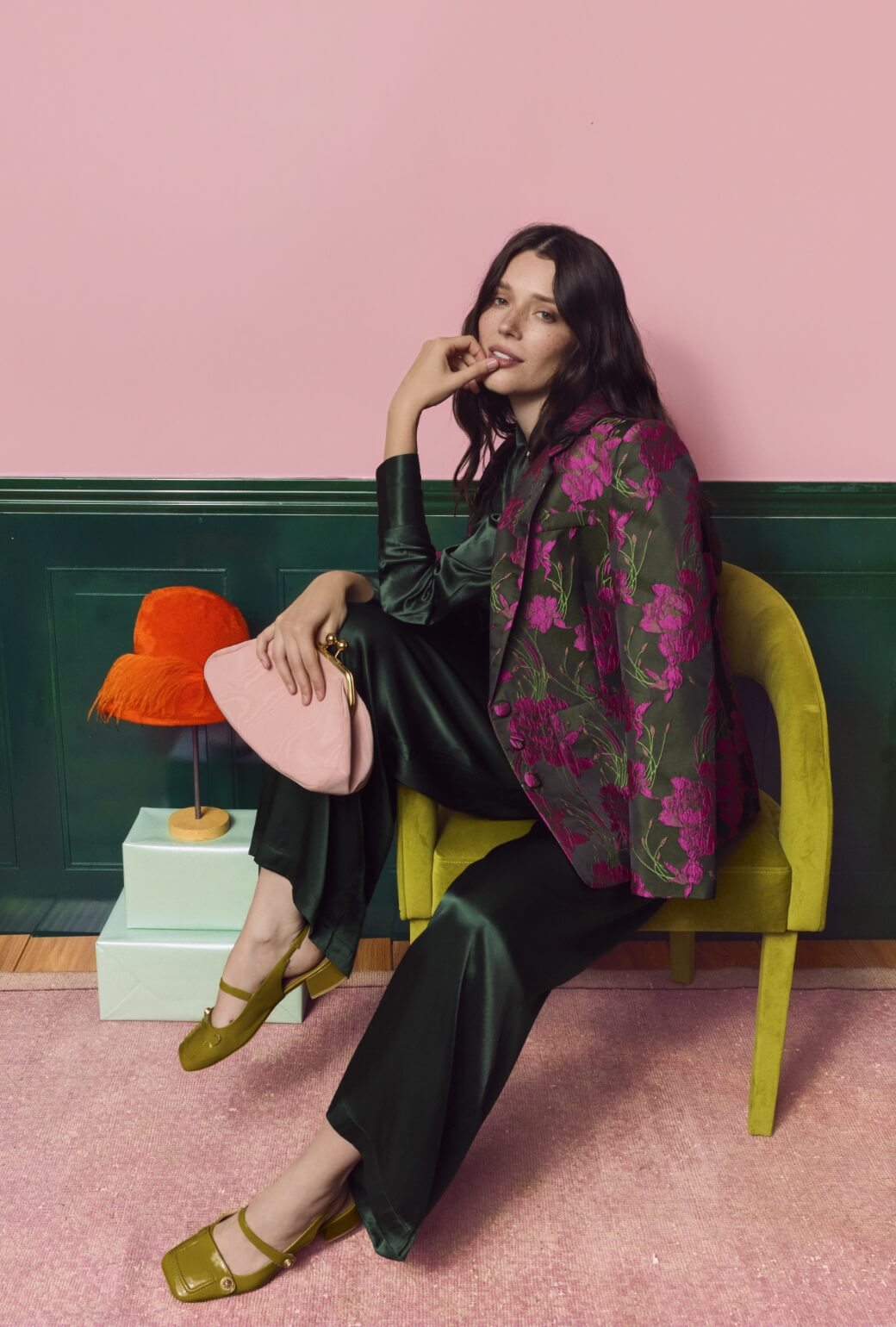 The Classic Blazer - Magenta Floral Jacquard