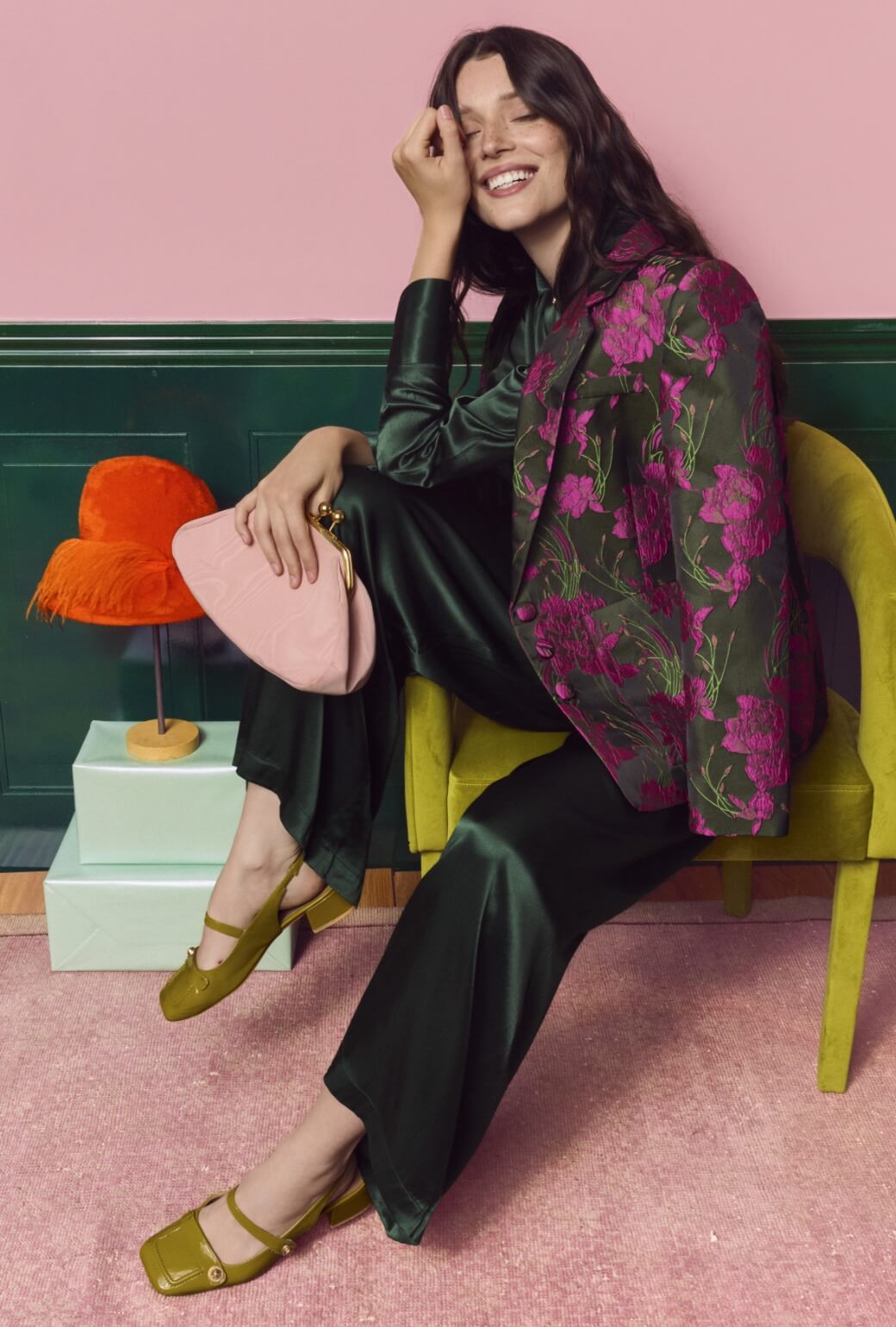 The Classic Blazer - Magenta Floral Jacquard