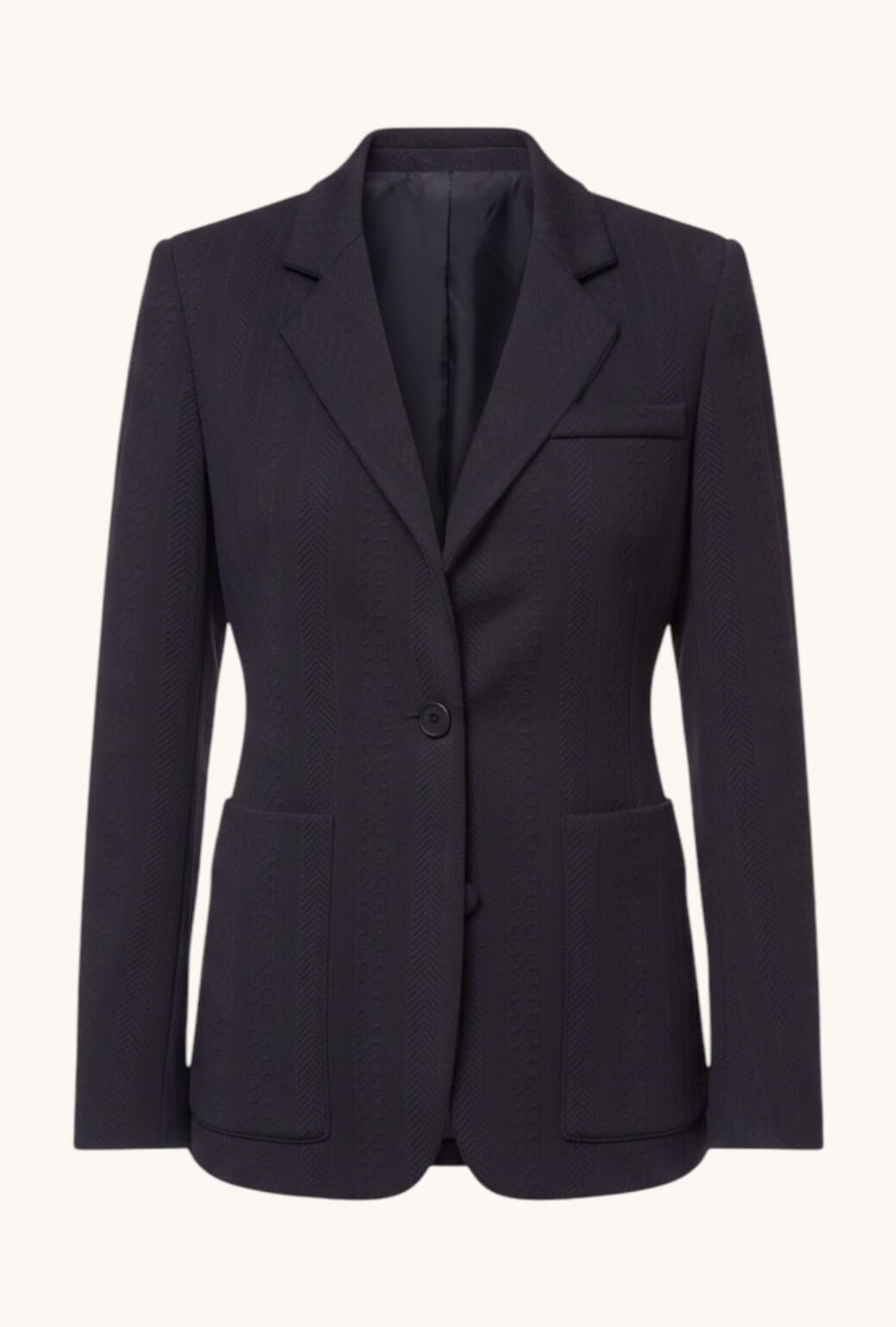 The Classic Blazer - Navy Cable-knit