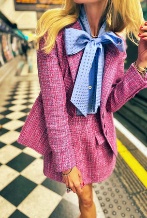 The Classic Blazer - Pink Tweed