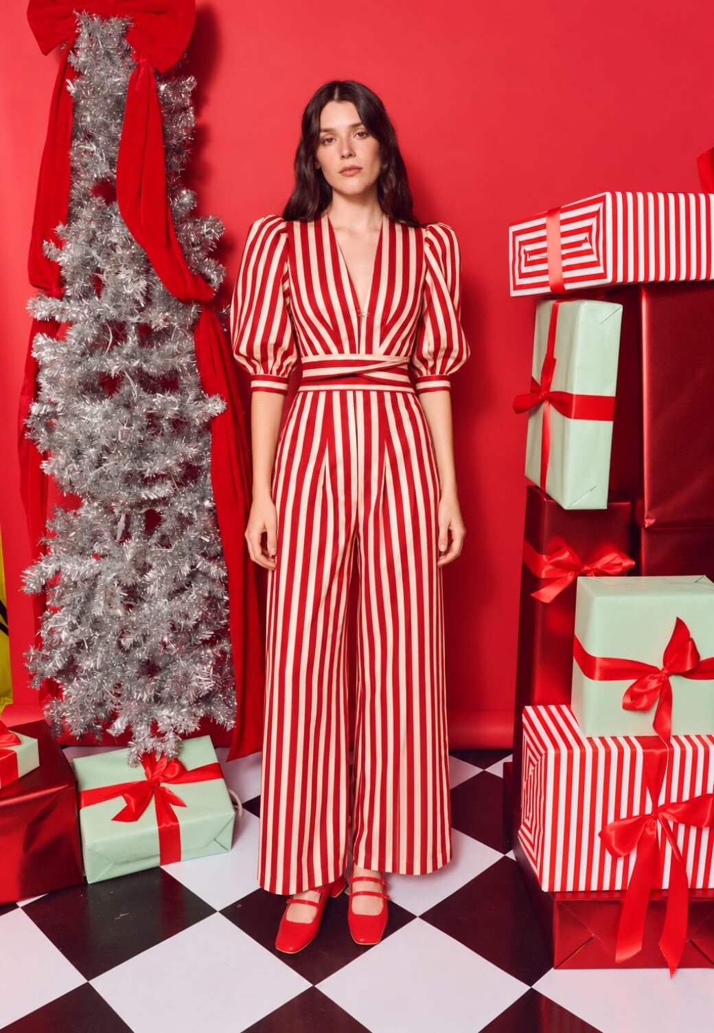 The Costa Wrap Top - Red Stripe