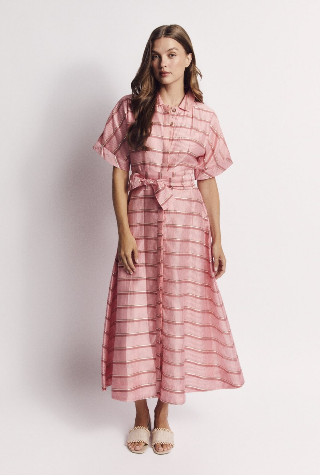womens pink day dress Pink Lemonade Midi Dress