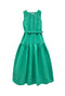 The Drop Waist Gown - Green Moiré
