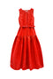 The Drop Waist Gown - Red Moiré