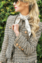 SAMPLE - The Everyday Blazer - Black & Blush Tweed