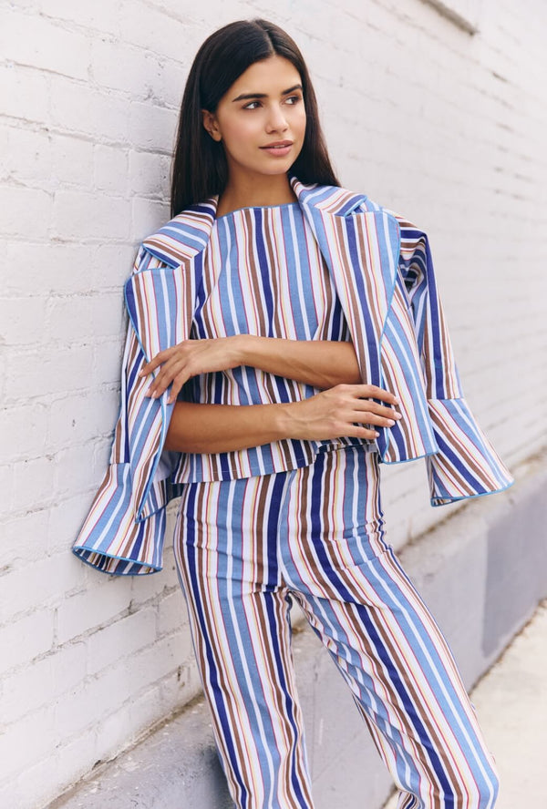 The Flip Jacket - Brown Stripe Twill