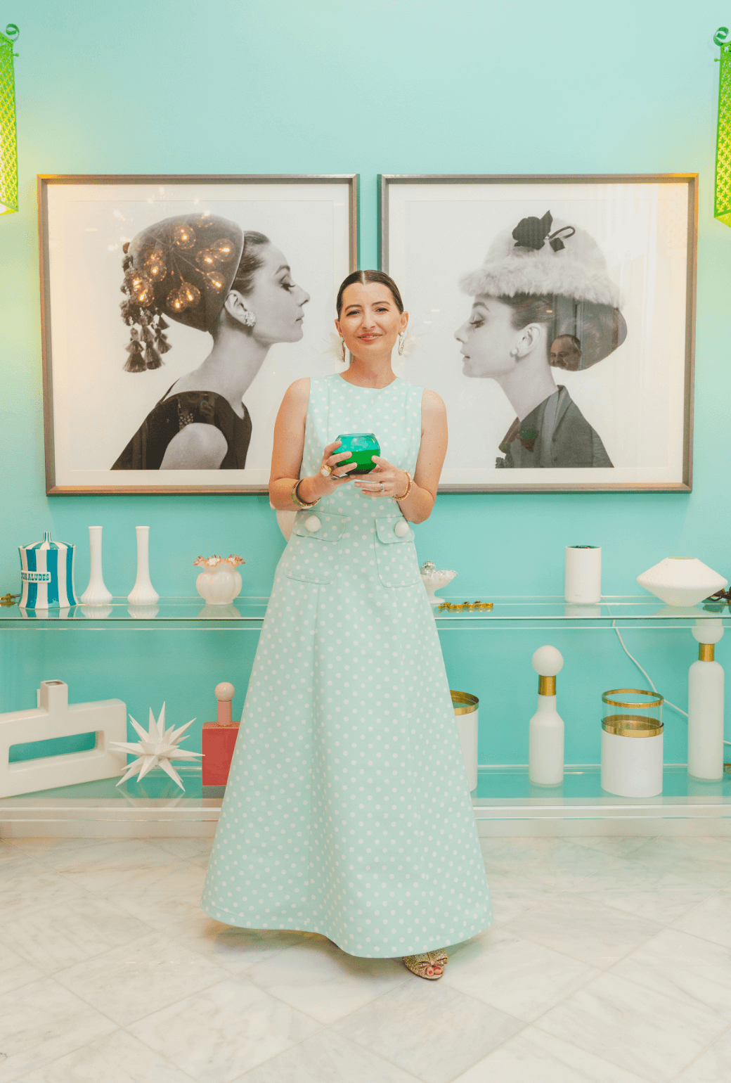 The Kelly Gown - Aqua Dot