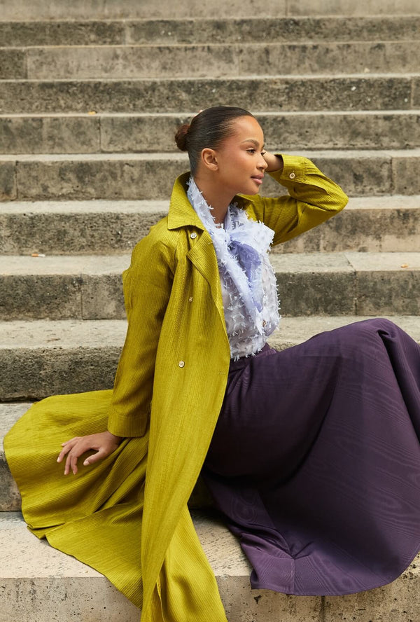 The Laura Skirt - Eggplant Moiré