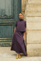 The Laura Skirt - Eggplant Moiré