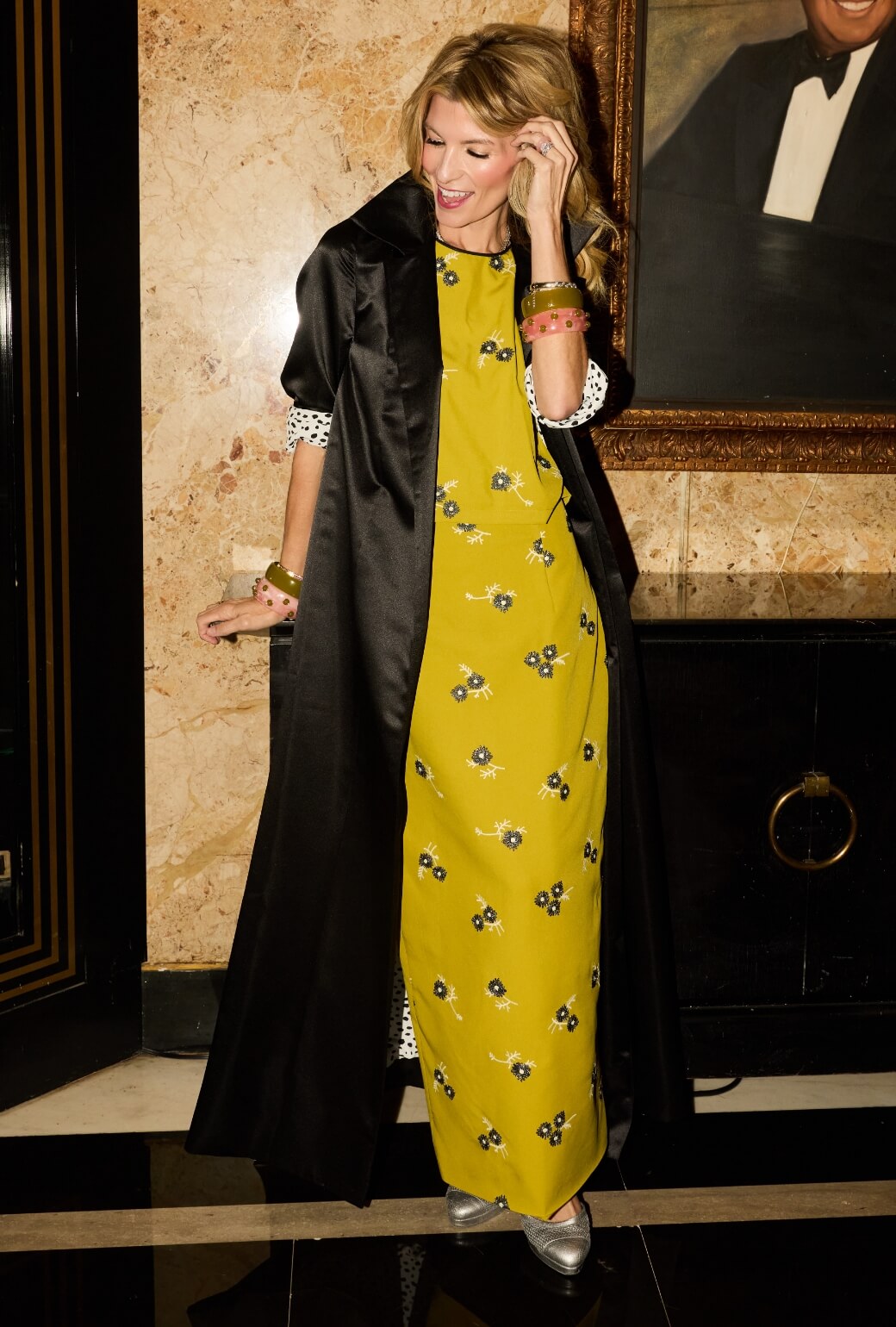 The Laura Skirt Maxi - Chartreuse Floral Embroidery