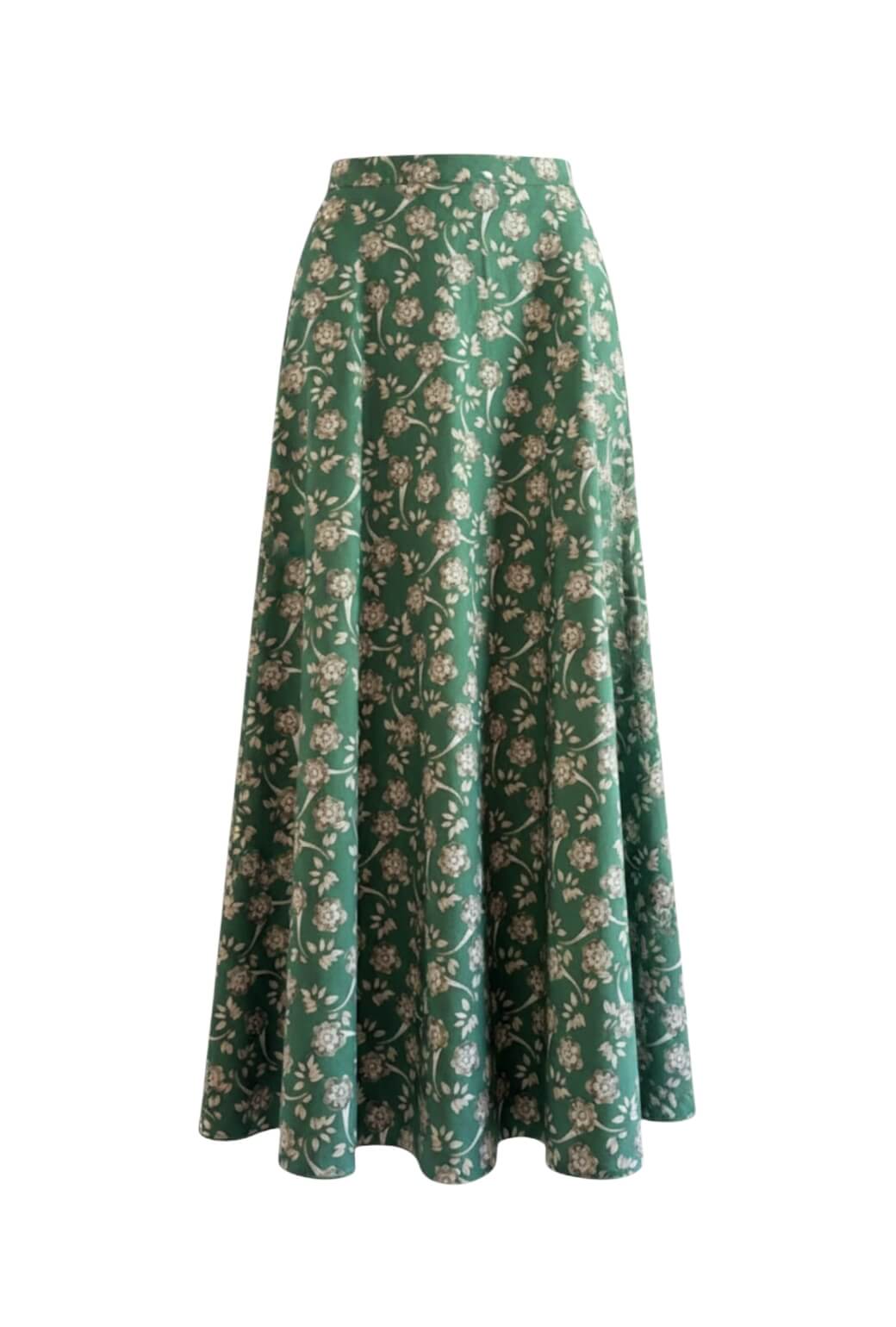 The Laura Skirt Maxi - Green Floral