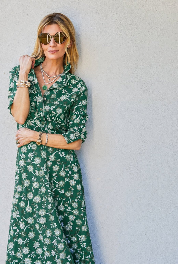 The Laura Skirt Maxi - Green Floral