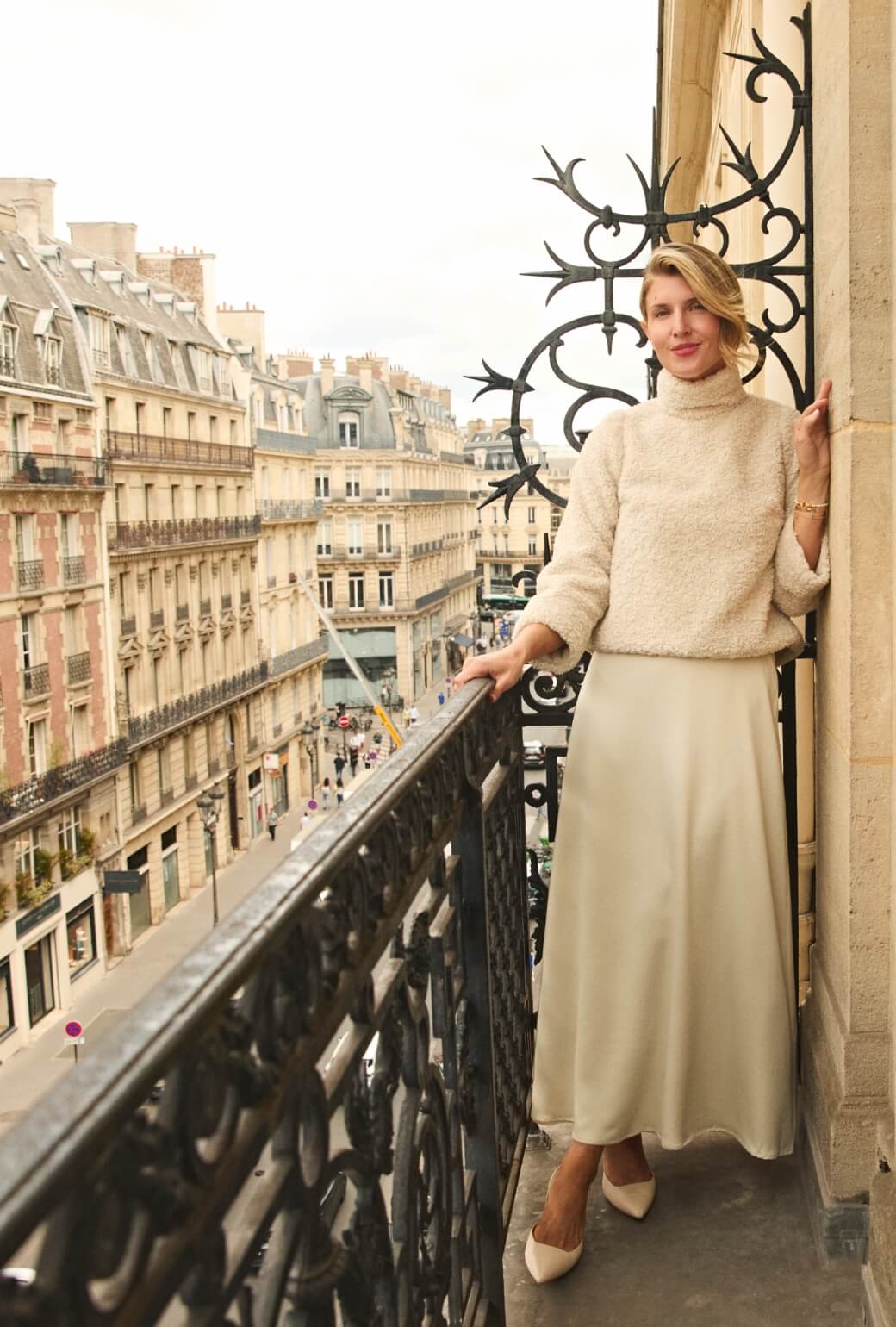 Buru x Anna Kloots The Leland Skirt - Ivory Satin