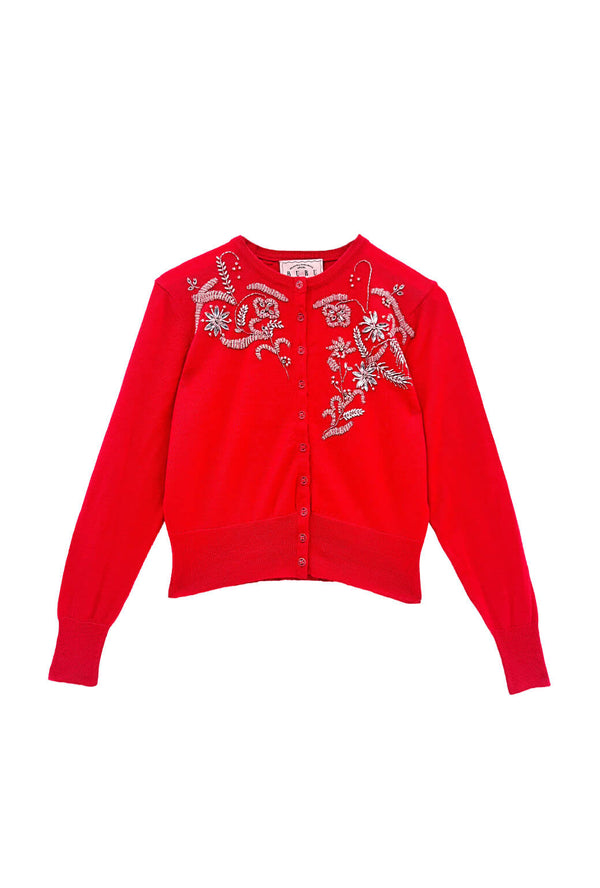 The Mable Cocktail Cardigan - Rouge