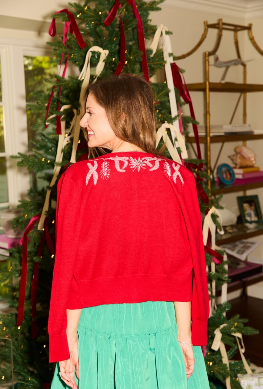 The Mable Cocktail Cardigan - Rouge