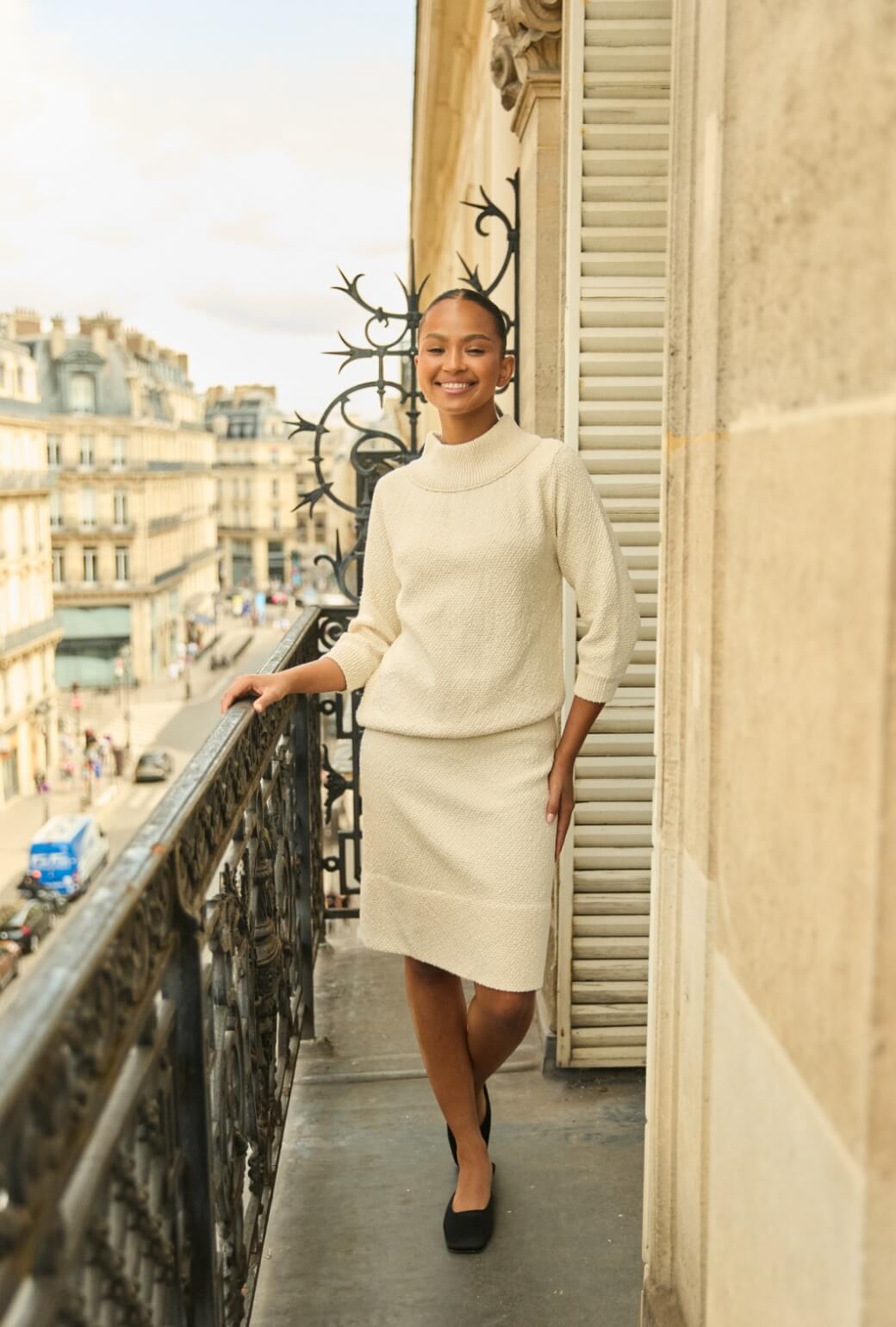 The Madison Skirt - Ivory Knit