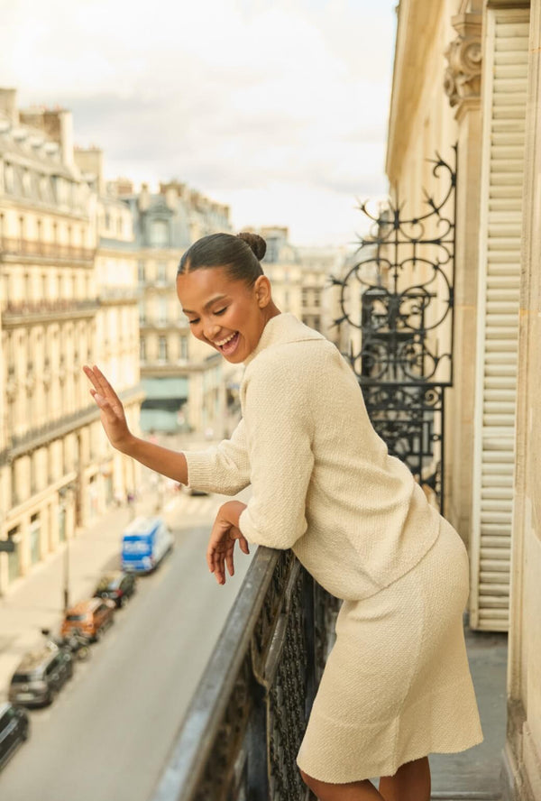 The Madison Skirt - Ivory Knit